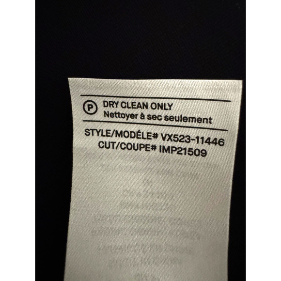 Vince Top S Double-Face Crepe Round Neck Bracelet-Sleeve Pullover Midnight Navy - Picture 10 of 10